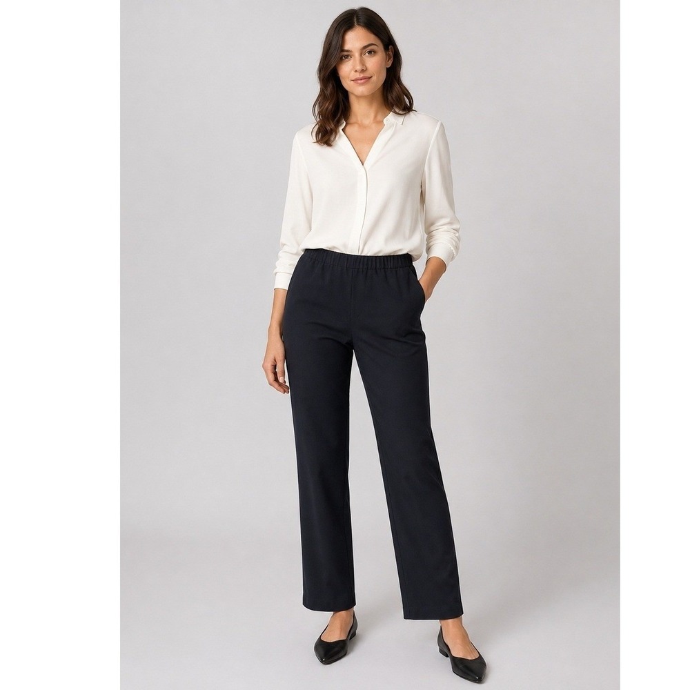 J. Jill Pull-on Trouser Pants Womens Small‎ Black Ponte Slim Leg Viscose